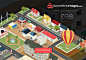 等距城市建筑街道矢量图标元素 Isometric-City-Maps-Builder - 设汇