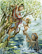 Omar Rayyan - Brown Fairy Book "the Sacred Milk of Koumongoe" - watercolor