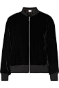 Frame - Le Velvet 飞行员夹克 : 黑色天鹅绒
 正面配有全开式拉链
 100% 粘胶纤维；边饰材质：95% 涤纶，5% 氨纶；衬里材质：100% 涤纶
 干洗