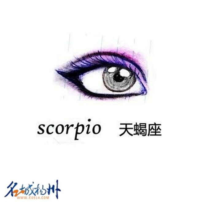手绘十二星座的眼睛天蝎