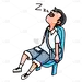 手绘-描边通勤人物插画贴纸3