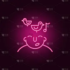 梦想家心中的图标。元素是什么在你的脑海中霓虹灯风格的图标。简单的图标为网站，网页设计，移动应用程序，