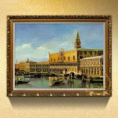 威尼斯风景油画手绘欧式别墅客厅有框画家居壁画酒店办公室挂画横-淘宝网