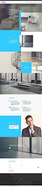 Interior Design #website ~ Love the use of alternate white & blue box spaces to create division ~ repin: 