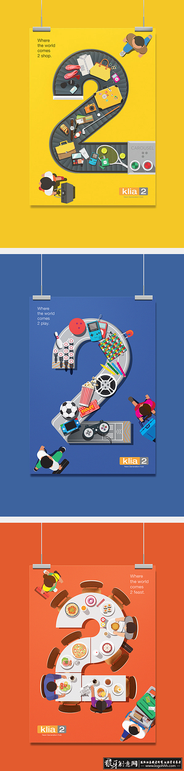 海报灵感 插画卡通数字宣传画 创意数字"2"插画设计作品欣赏 时尚个性