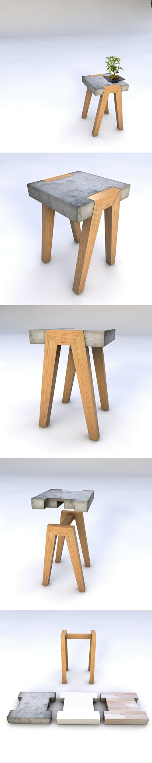 水泥和木材是两种经济又环保的材料，在家具...