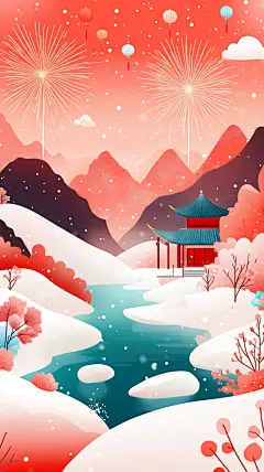 蛇年素材背景形象设计蛇主题 小年除夕蛇年通用(77)