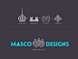 My personal business logo. The top shows the process of how I came about the abstract symbol for Masco Designs. There are lots of Russian elements to emphasize my homeland and background culture.