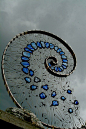 spiral art: blue spiral  © Gill Hobson 2011  This is so beautiful! I would love it in my garden!: 