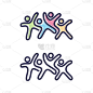 向量抽象四人图标符号