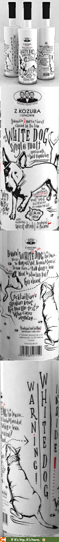 Fun bottle design for White Dog Single Malt.