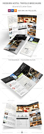 Modern Hotel Trifold Brochure 酒店广告三折页设计模板源文件-淘宝网