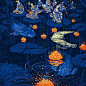 James R. Eads ，美国著名的插画家。

见惯了灯红酒绿，城市喧嚣，于是无比向往自然霞蔚云蒸，万籁无声。对于生活的体味，造就了James独特的漩涡旋转交错流动性的创作风格。
在他的笔下描绘的人与自然，
创作的思维幻化成插画中旋转的点点星光，
五彩缤纷，繁星点点，交错缠绕，
勾勒出一个个美轮美奂的插画世界，
仿佛穿越时光，
来一场繁星闪烁，水波荡漾的梦幻时光之旅，
谱写着一曲人与自然的生命之歌。

James R. Eads是位非常喜欢梵高的艺术家，同时受到梵高超现实风景和静物风格的启发，画中模仿