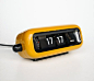 Vintage Flip Clock Alarm Clock / Bosch UDW2 / Retro Orange Yellow Table Clock / 70's Germany