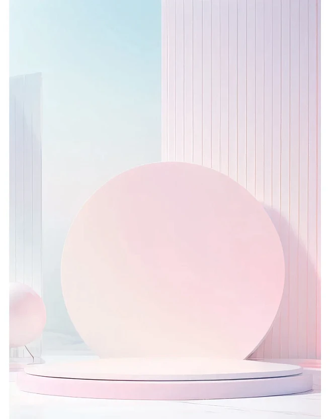 高档浪漫粉色系展台背景|电商美工设计必备...