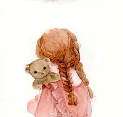 每日一水彩插画分享水彩每日一画美萌插画一天一画手绘宝宝的少女心 ​​​​