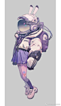 #绘画欣赏# 太空服少女，画师 인혜