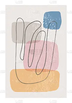 马蒂斯启发了当代带有抽象有机形状的拼贴海报
