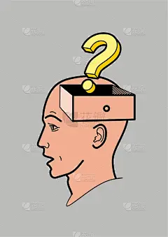 人类的头。一个开着盒子的人的大脑。抽象的人头形状和一个盒子。概要文件的人。这个问题在我脑子里。选择的
