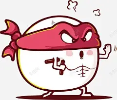 手绘双节棍忍者馒头人 创意素材