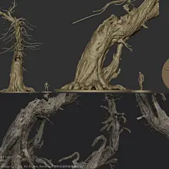 Black Myth:WuKong  Tree, 绝隐 仙山 : Hello everyone, I am honored to participate in the production of this game project asset. Below is the display of the Black Myth: Wukong vegetation tree.The conceptual design was drawn by Yang Qi ：https://www.artstation.co