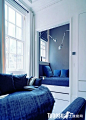 2013现代建筑蓝色小户型飘窗二房装修效果图欣赏—土拨鼠装饰设计门户
