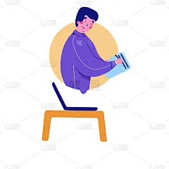 心理在线帮助，卡通平面矢量插画。