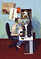 他们的工作台。泰国插画师Dmitry Narozhny为"Devexperts" 公司绘制的插画日历。有你的影子吗？