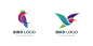 两个彩色的小鸟，标志logo矢量图素材