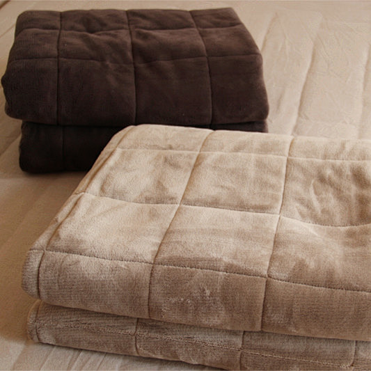 无印良品品质冬季纯色毛毯盖毯加厚法兰绒毯...