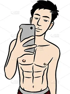 卡通可爱的男人在白色的背景