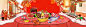 年夜饭卡通红色海报banner背景，来自爱设计http://www.asj.com.cn