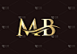 MB的标志。字母MB标志矢量设计。MB字母标志设计具有现代时尚感