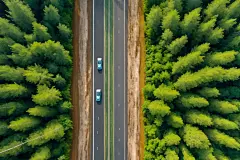 户外蓝天白云高速公路摄影图
