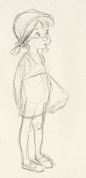 Milt Kahl Drawings of Penny :     I believe that this cel represents one of the earliest scenes animated featuring Penny from The Rescuers . Ollie Johnston started animat...