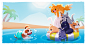 Summer Sale : Illustrations made for the Humble Bundle Summer Sale of dogs having fun in the sun!