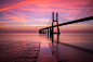 General 2000x1334 nature landscape bridge Pacific Ocean sunset clouds Vasco da Gama Bridge