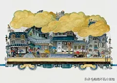 火车上光阴的故事 来自日本画家Junaida的创意插画
