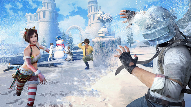 Pubg绝地求生冬天打雪仗高清壁纸高清大...