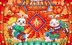 兔年插画  - 源文件下载【酷图网】兔年插画,兔年,插画,2023年,2023兔年,2023兔年插画,兔年国潮,国潮插画,兔年国潮插画,兔子,卡通兔子,生肖兔,兔年矢量插画,兔年手绘插画,兔年年画,兔年画面,兔年吉祥物,兔年春节,兔年新年,兔年素材,春节素材,新年素材,兔年元素,新年插画,兔子舞狮,生肖插画,国潮兔年插画,兔年国潮海报,