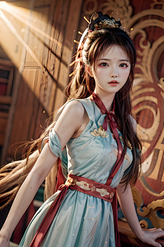 上海大魔王采集到中国彩色美女国画风