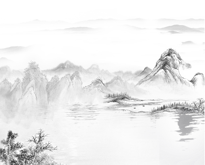 水墨山水画PNG