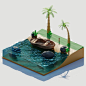 Beach low-poly
