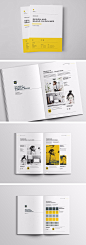 画册平面广告 黄色 简约 品牌手册版式设计