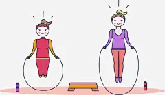 跳绳运动高清素材 体能训练 健身 卡通 女子 手绘 免抠png 设计图片 免费下载