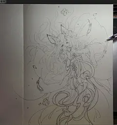 还是草稿涂鸦..（多图）-仔猫一丁_涂鸦,手绘,古风,人,线稿_涂鸦王国插画