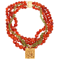 Peridot Necklace with Gold Ganesh Pendant