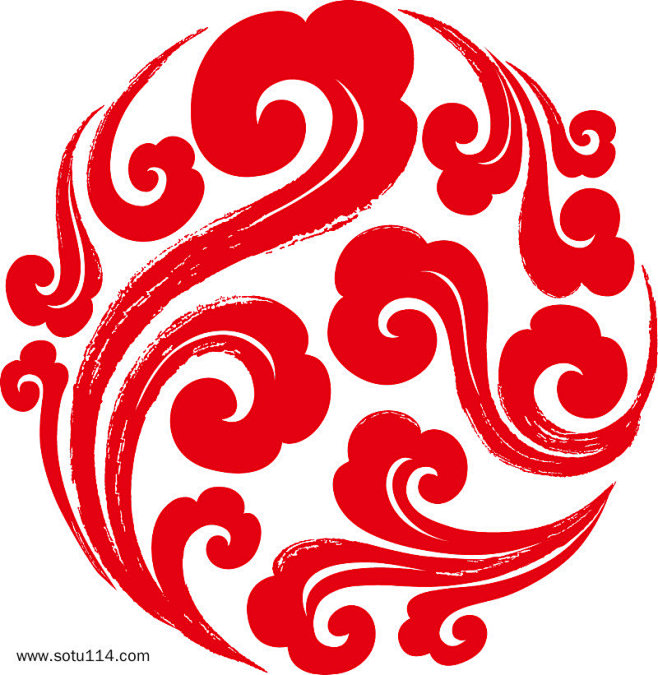 吉祥云窗花剪纸
