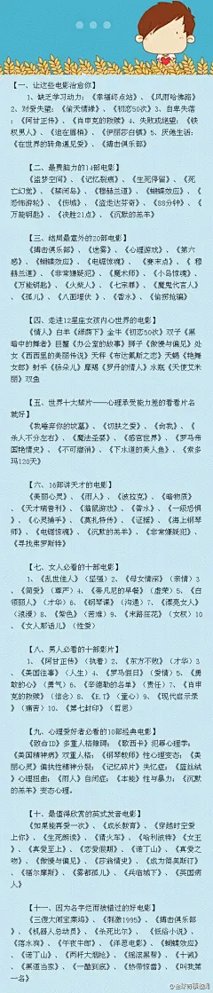 一份特别的电影总结名单
