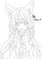 线描、动漫少女